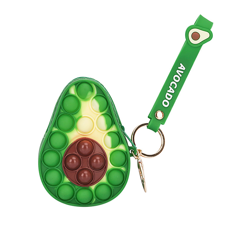 Caso de billetera de monedas de bolsas con cremallera de forma de aguacate