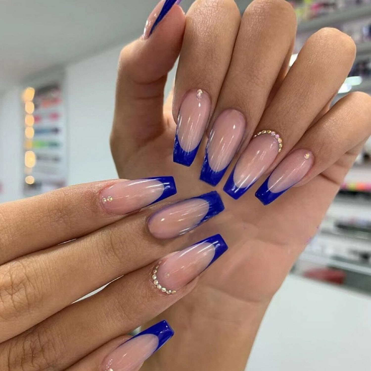Punta francesa prensa en uñas uñas falsas cuadradas