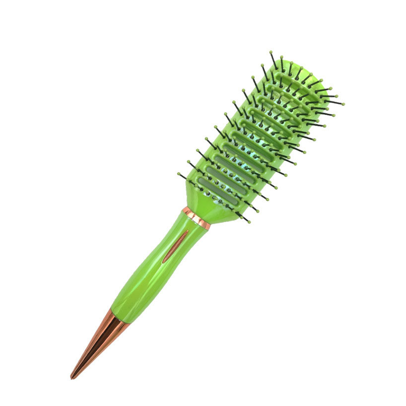 Cepillo de cabello verde con soporte puntiagudo
