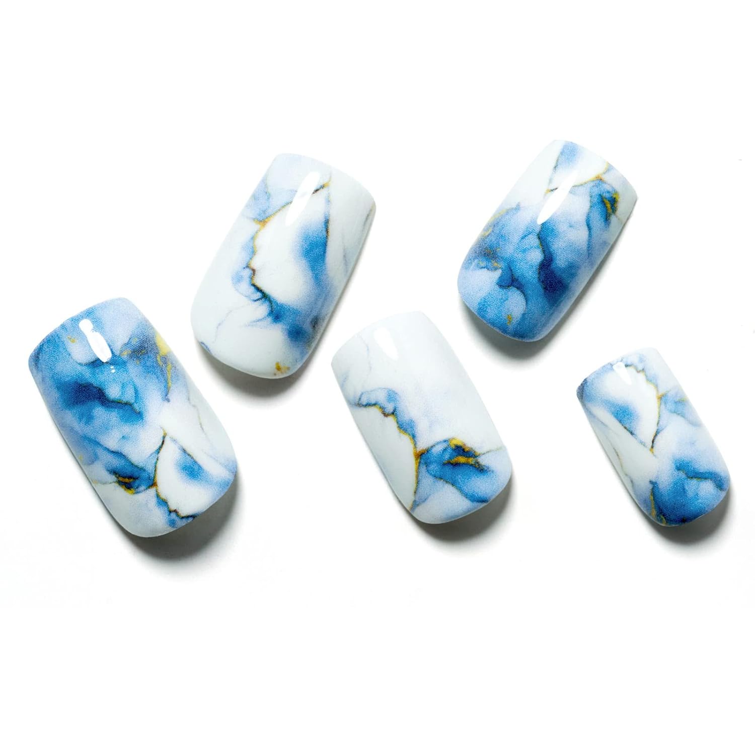Mármol Press en uñas cortos cuadros
