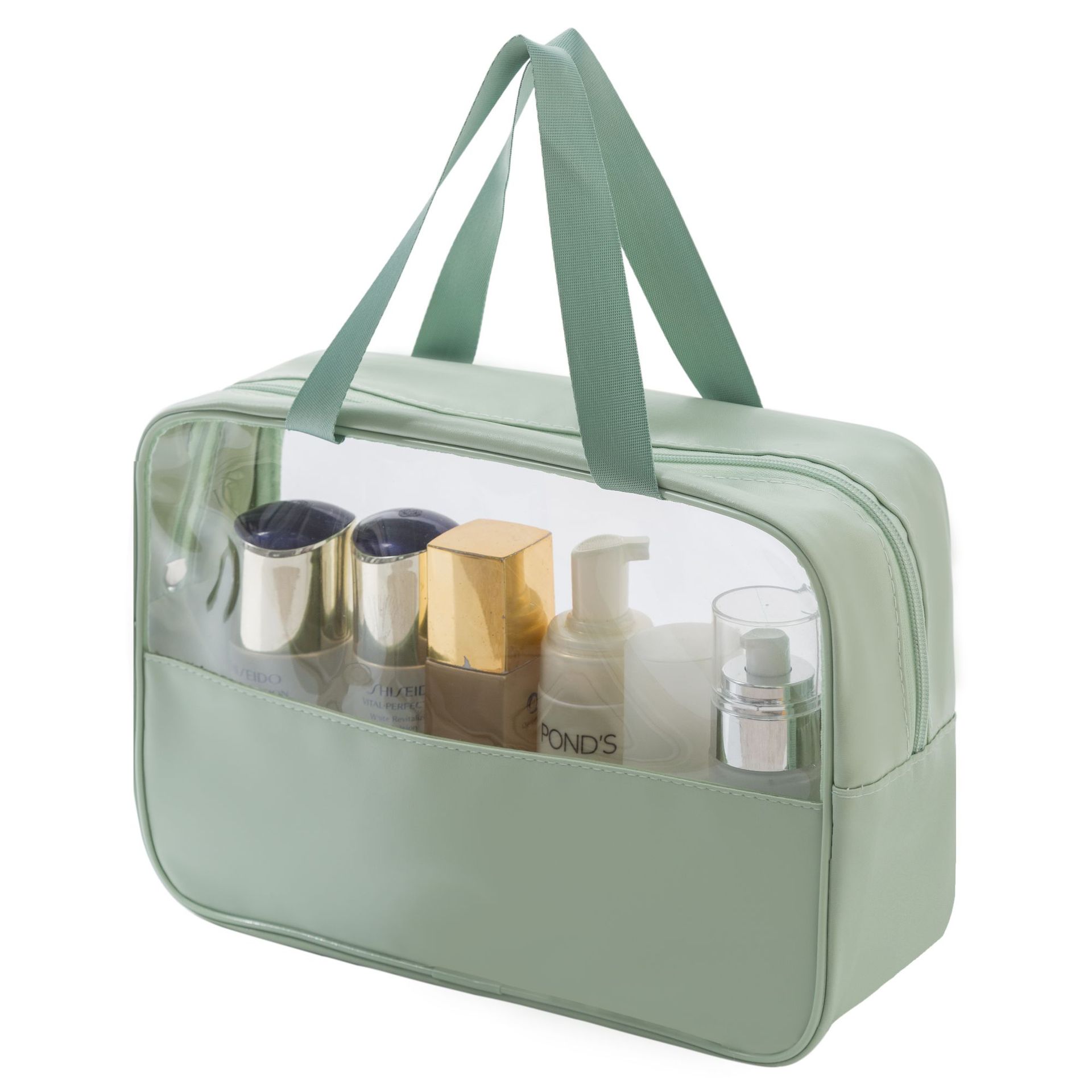 PU Bolsa de maquillaje translúcido